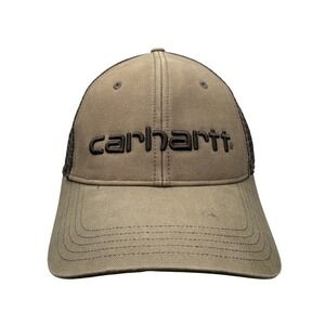 Carhartt Brown Tan Mesh Trucker Hat Snapback Adjustable